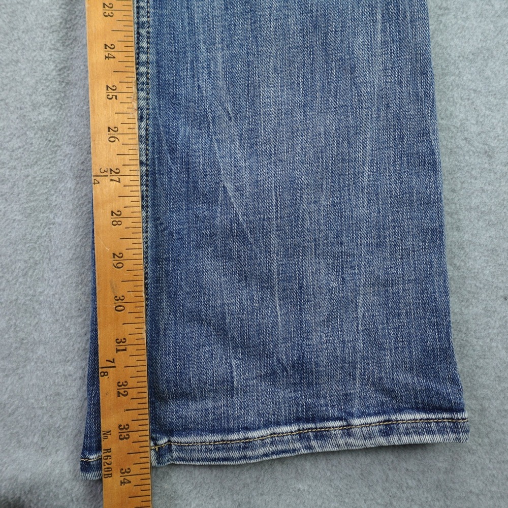 BKE Stella Jeans Womens 29x34 Blue Slim Low Rise Bootcut Distressed Western - Picture 10 of 14
